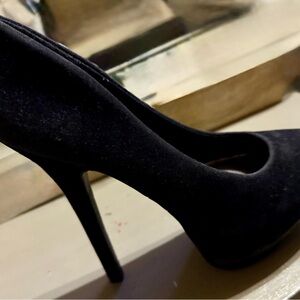 Anne Michelle Black Velvet Heels